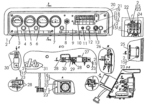 Щиток приборов Т-170 тракторов с электростартерной системой пуска дизеля